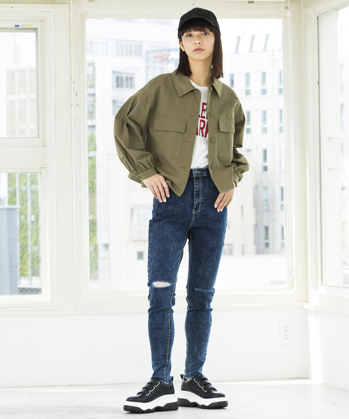 WEGO（ウィゴー）の「WEGO/スーパーフィットハイライズスラッシュスキニーパンツ（デニムパンツ・レディース・ブラック/ブルー系その他2/ブルー系その他/インディゴブルー・MEDIUM/SMALL/LARGE）」の13枚目の写真