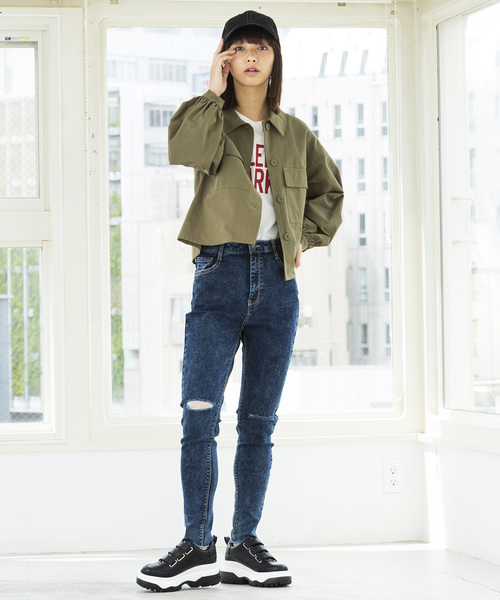 WEGO（ウィゴー）の「WEGO/スーパーフィットハイライズスラッシュスキニーパンツ（デニムパンツ・レディース・ブラック/ブルー系その他2/ブルー系その他/インディゴブルー・MEDIUM/SMALL/LARGE）」の16枚目の写真