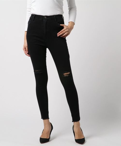 WEGO（ウィゴー）の「WEGO/スーパーフィットハイライズスラッシュスキニーパンツ（デニムパンツ・レディース・ブラック/ブルー系その他2/ブルー系その他/インディゴブルー・MEDIUM/SMALL/LARGE）」の19枚目の写真