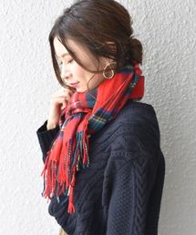チェックカシミヤストール18FW