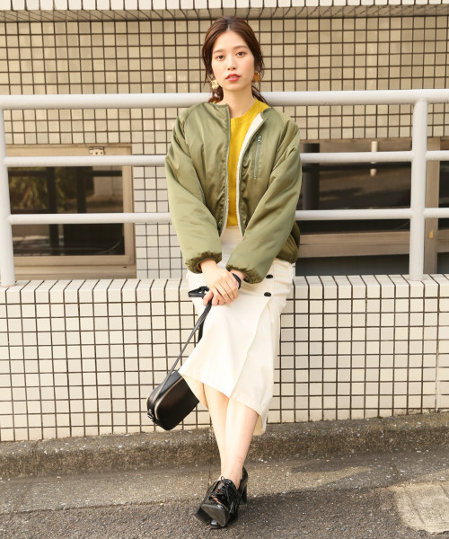 LOWRYS FARM（ローリーズファーム）の「サイドボタンタイトスカート　814749（スカート・レディース・ブラック/パープル/ブラウン/アイボリー/グレー・MEDIUM/LARGE）」の8枚目の写真