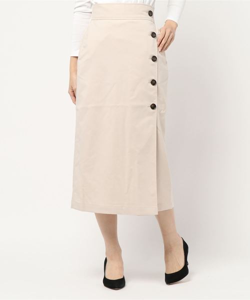 LOWRYS FARM（ローリーズファーム）の「サイドボタンタイトスカート　814749（スカート・レディース・ブラック/パープル/ブラウン/アイボリー/グレー・MEDIUM/LARGE）」の3枚目の写真