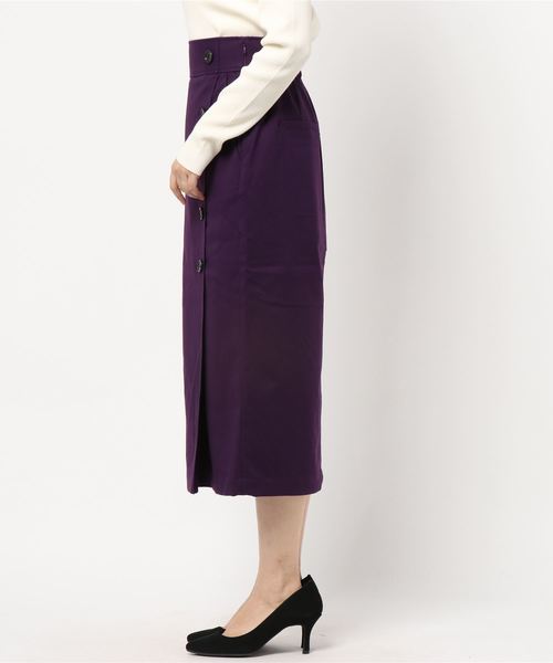 LOWRYS FARM（ローリーズファーム）の「サイドボタンタイトスカート　814749（スカート・レディース・ブラック/パープル/ブラウン/アイボリー/グレー・MEDIUM/LARGE）」の7枚目の写真