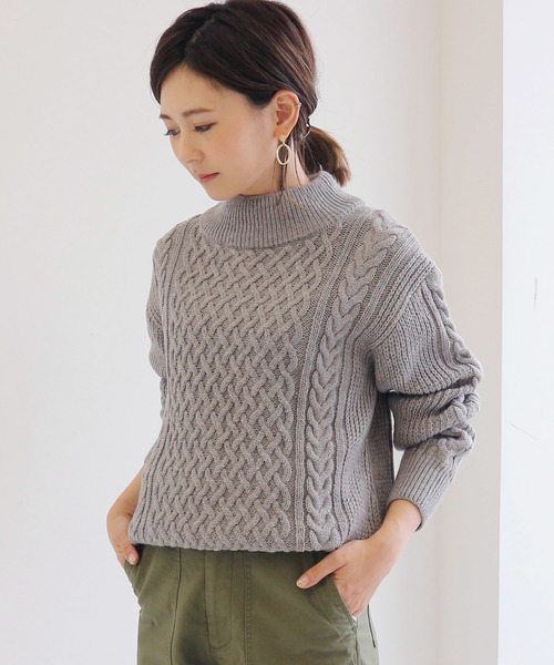 AMERICAN HOLIC（アメリカンホリック）の「ハイネックローゲージニットプルオーバー（ニット/セーター・レディース・ブラック/レッド/アイボリー/マスタード/モカ/グレー系その他・FREE）」の4枚目の写真