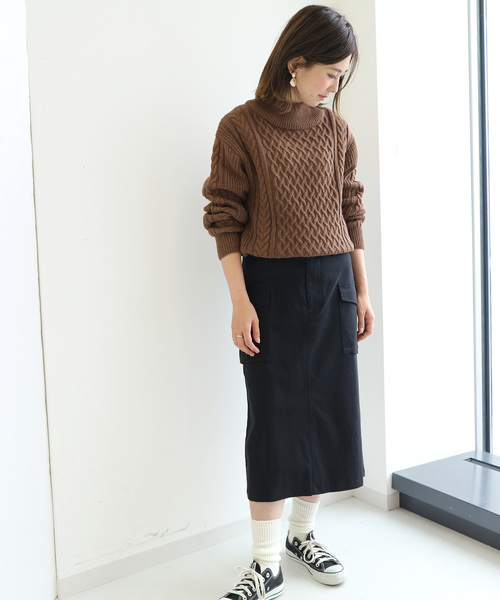 AMERICAN HOLIC（アメリカンホリック）の「ハイネックローゲージニットプルオーバー（ニット/セーター・レディース・ブラック/レッド/アイボリー/マスタード/モカ/グレー系その他・FREE）」の21枚目の写真