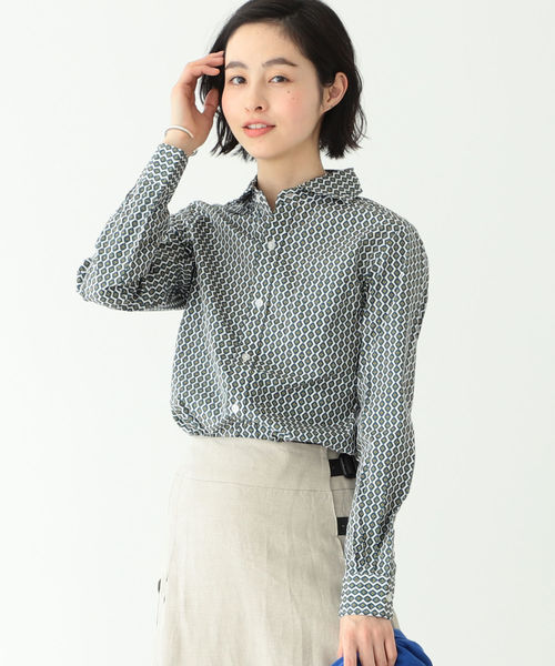 BEAMS BOY（ビームスボーイ）の「BEAMS BOY / 小紋 カッタウェイ シャツ（シャツ/ブラウス・レディース・ホワイト/ネイビー・ONE SIZE）」の14枚目の写真