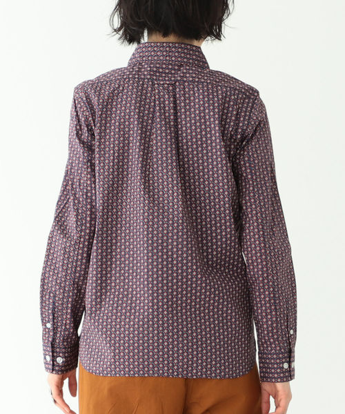 BEAMS BOY（ビームスボーイ）の「BEAMS BOY / 小紋 カッタウェイ シャツ（シャツ/ブラウス・レディース・ホワイト/ネイビー・ONE SIZE）」の9枚目の写真