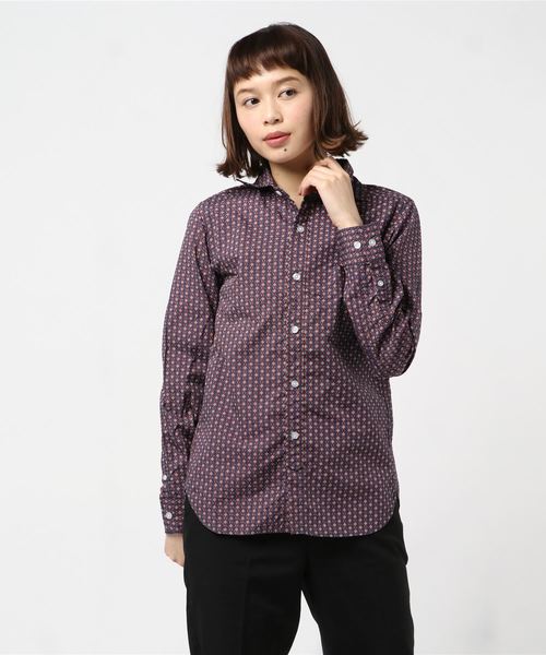 BEAMS BOY（ビームスボーイ）の「BEAMS BOY / 小紋 カッタウェイ シャツ（シャツ/ブラウス・レディース・ホワイト/ネイビー・ONE SIZE）」の5枚目の写真