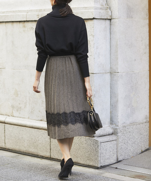 Cookie Chocolate(クッキーチョコレート)の「ベルト付きレース×プリーツスカート(スカート・レディース・ブラック/ブラウン系その他・FREE)」の11枚目の写真