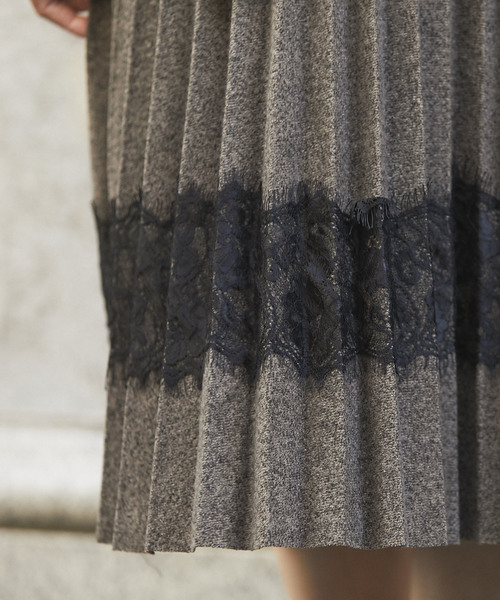 Cookie Chocolate(クッキーチョコレート)の「ベルト付きレース×プリーツスカート(スカート・レディース・ブラック/ブラウン系その他・FREE)」の3枚目の写真