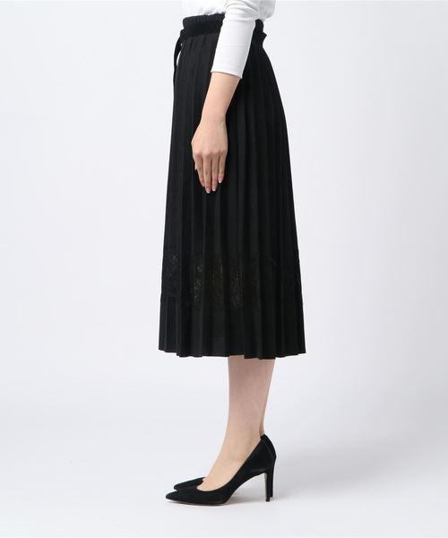 Cookie Chocolate(クッキーチョコレート)の「ベルト付きレース×プリーツスカート(スカート・レディース・ブラック/ブラウン系その他・FREE)」の9枚目の写真