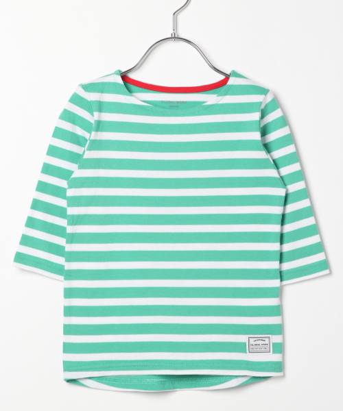GLOBAL WORK(グローバルワーク)の「【キッズ】コットンボーダー7分袖/819109(Tシャツ/カットソー・キッズ・ネイビー/レッド/ミント・SMALL/MEDIUM/LARGE/X-LARGE/XX-LARGE)」の2枚目の写真