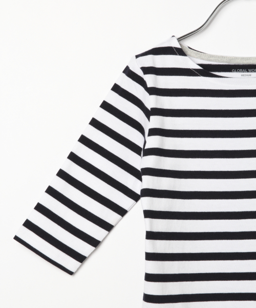 GLOBAL WORK(グローバルワーク)の「【キッズ】コットンボーダー7分袖/819109(Tシャツ/カットソー・キッズ・ネイビー/レッド/ミント・SMALL/MEDIUM/LARGE/X-LARGE/XX-LARGE)」の6枚目の写真
