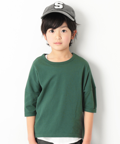 devirock（デビロック）の「ゆるっとTシャツ（Tシャツ/カットソー・キッズ・パープル/ブルーグレー/スモークピンク/ホワイト/ブラック/レッド系その他/グリーン系その他/ダークパープル/ラベンダー/キャメル/イエロー系その他/モカ/ベージュ・80ｃｍ/120cm/110cm/150cm/100cm/90cm/140cm/130cm/160cm）」の7枚目の写真