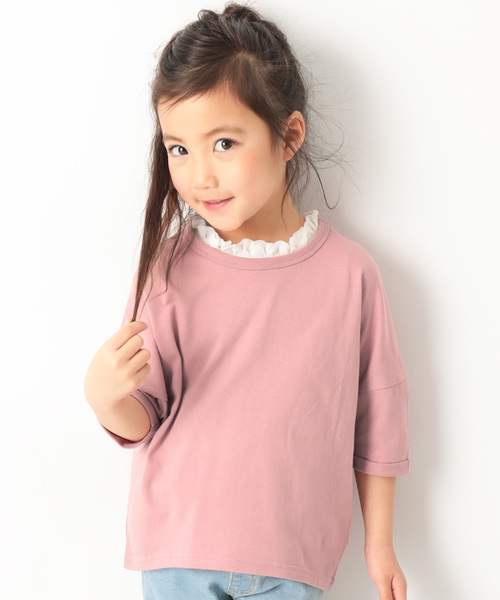 devirock（デビロック）の「ゆるっとTシャツ（Tシャツ/カットソー・キッズ・パープル/ブルーグレー/スモークピンク/ホワイト/ブラック/レッド系その他/グリーン系その他/ダークパープル/ラベンダー/キャメル/イエロー系その他/モカ/ベージュ・80ｃｍ/120cm/110cm/150cm/100cm/90cm/140cm/130cm/160cm）」の13枚目の写真