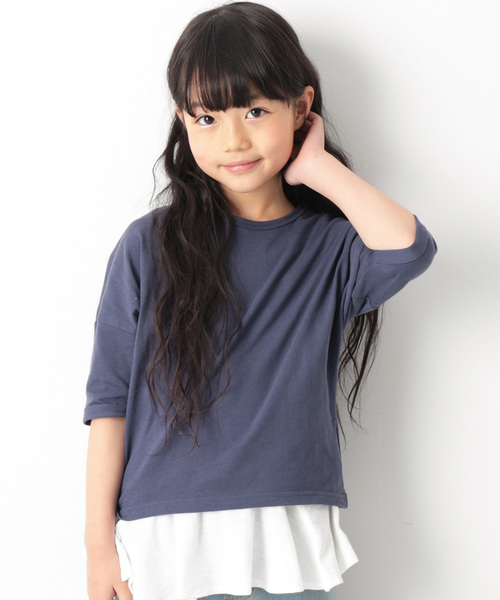 devirock（デビロック）の「ゆるっとTシャツ（Tシャツ/カットソー・キッズ・パープル/ブルーグレー/スモークピンク/ホワイト/ブラック/レッド系その他/グリーン系その他/ダークパープル/ラベンダー/キャメル/イエロー系その他/モカ/ベージュ・80ｃｍ/120cm/110cm/150cm/100cm/90cm/140cm/130cm/160cm）」の9枚目の写真