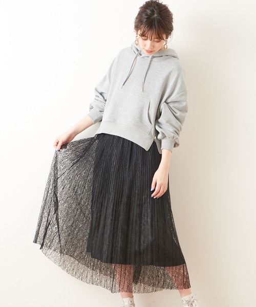 natural couture（ナチュラルクチュール）の「ヴィンテージ風レースプリーツスカート（スカート・レディース・ブラック/オフホワイト/ミント・FREE）」の17枚目の写真