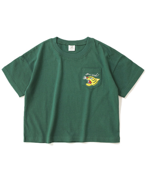 devirock（デビロック）の「ロゴ刺繍BIGシルエットTシャツ（Tシャツ/カットソー・キッズ・パープル/ブラック/オフホワイト/グリーン系その他/キャメル/イエロー系その他/ホワイト/ネイビー/ベージュ/モカ・100cm/110cm/120cm/130cm/140cm/150cm/160cm）」の16枚目の写真