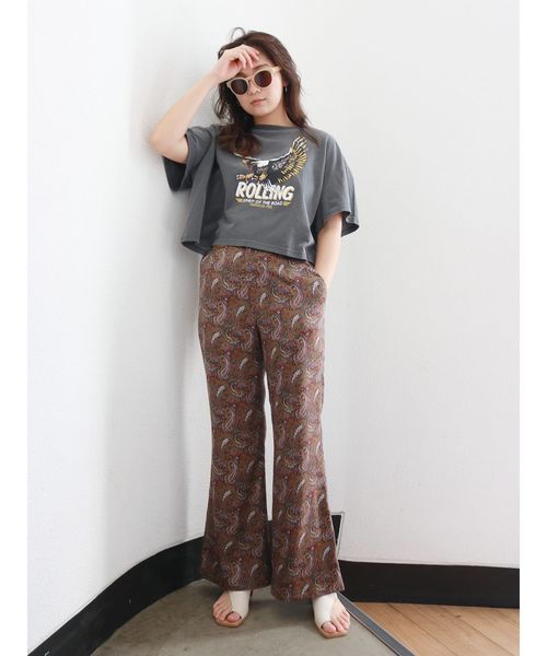 Ungrid（アングリッド）の「イーグルプリントショートTee（Tシャツ/カットソー・レディース・チャコールグレー/オフホワイト・FREE）」の3枚目の写真