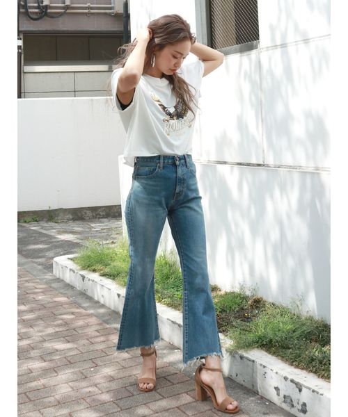 Ungrid（アングリッド）の「イーグルプリントショートTee（Tシャツ/カットソー・レディース・チャコールグレー/オフホワイト・FREE）」の9枚目の写真