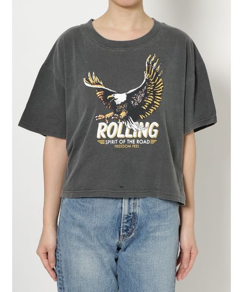 Ungrid（アングリッド）の「イーグルプリントショートTee（Tシャツ/カットソー・レディース・チャコールグレー/オフホワイト・FREE）」の10枚目の写真