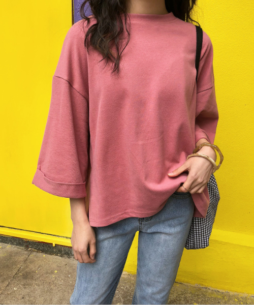 chuclla(チュクラ)の「【chuclla】サイドスリット カットソー chw714(Tシャツ/カットソー・レディース・ホワイト/ピンク/ダークグレー/キャメル・FREE)」の15枚目の写真