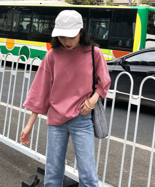 chuclla(チュクラ)の「【chuclla】サイドスリット カットソー chw714(Tシャツ/カットソー・レディース・ホワイト/ピンク/ダークグレー/キャメル・FREE)」の11枚目の写真