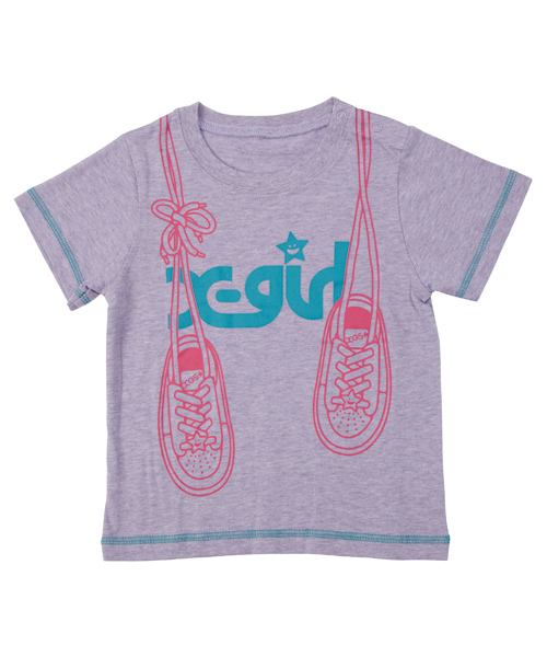 X-girl Stages（エックスガールステージス）の「S/S TEE SNEAKERS(4T～7T)（Tシャツ/カットソー・キッズ・ブラック/アッシュグレー/パープル・5T/7T/6T/4T）」の3枚目の写真