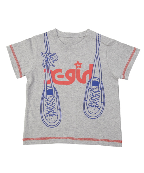 X-girl Stages（エックスガールステージス）の「S/S TEE SNEAKERS(4T～7T)（Tシャツ/カットソー・キッズ・ブラック/アッシュグレー/パープル・5T/7T/6T/4T）」の2枚目の写真