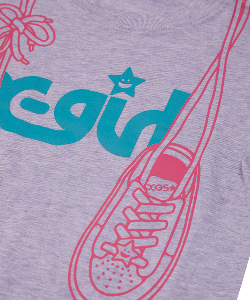 X-girl Stages（エックスガールステージス）の「S/S TEE SNEAKERS(4T～7T)（Tシャツ/カットソー・キッズ・ブラック/アッシュグレー/パープル・5T/7T/6T/4T）」の5枚目の写真