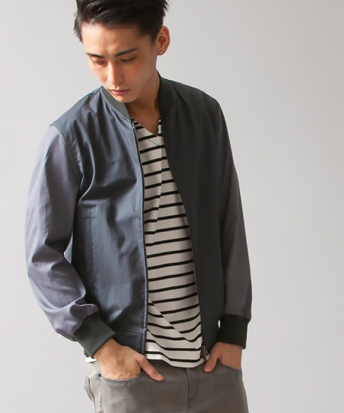 MONKEY TIME（モンキータイム）の「MT∴ コットン/ナイロン ジップ ブルゾン§（ブルゾン・メンズ・ダークグレー/ネイビー・MEDIUM/LARGE/X-LARGE/SMALL）」の2枚目の写真