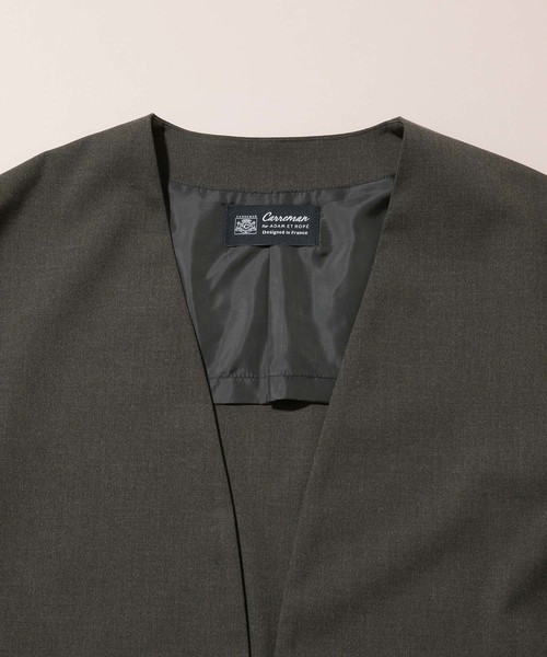 ADAM ET ROPE'（アダムエロペ）の「【CARREMAN】ルームジャケット（ノーカラージャケット・メンズ・ブラック/カーキ/ブラウン系その他・S/M/L）」の5枚目の写真