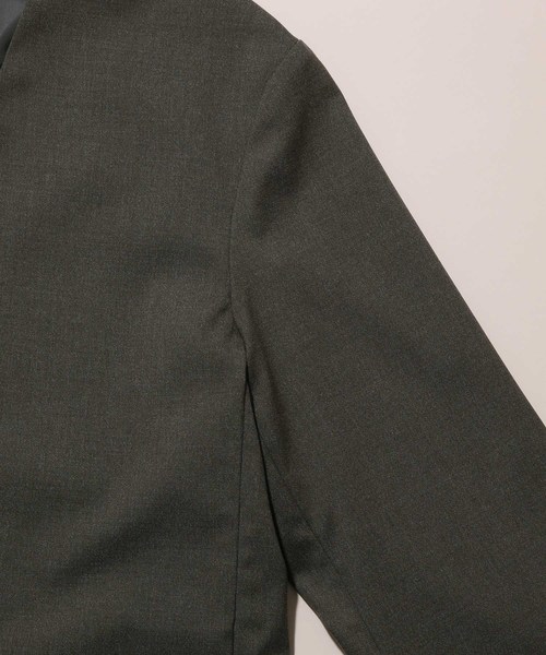 ADAM ET ROPE'（アダムエロペ）の「【CARREMAN】ルームジャケット（ノーカラージャケット・メンズ・ブラック/カーキ/ブラウン系その他・S/M/L）」の6枚目の写真