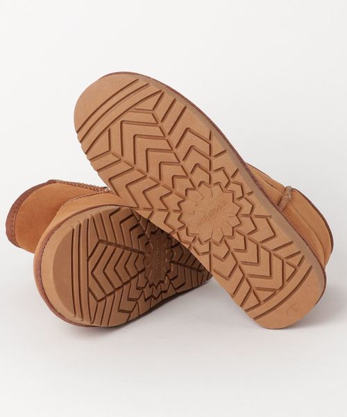 mooimooi（モーイモーイ）の「ショート ムートンブーツ（ブーツ・レディース・キャメル/スモークピンク/オレンジ/ネイビー/ピンク/ベージュ/ブラック/ダークブラウン/チャコールグレー・S/M/L/LL/3L/4L）」の11枚目の写真