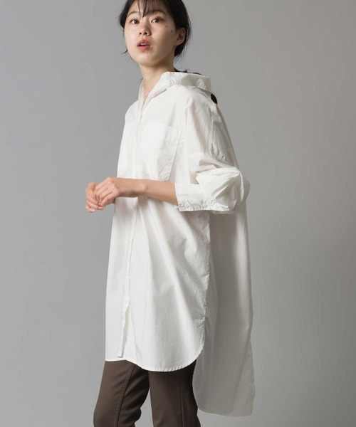 marle(マルレ)の「製品洗い コットンビッグシルエットシャツ(シャツ/ブラウス・レディース・ホワイト/ブラック/ベージュ/カーキ・FREE)」の11枚目の写真