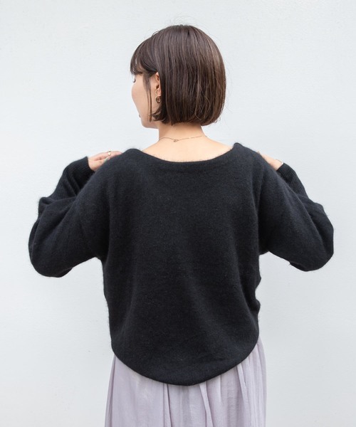 flower（フラワー）の「フラッフニットカーディガン（カーディガン/ボレロ・レディース・ブラック/ベージュ/ピンク・FREE）」の7枚目の写真