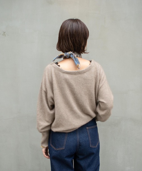 flower（フラワー）の「フラッフニットカーディガン（カーディガン/ボレロ・レディース・ブラック/ベージュ/ピンク・FREE）」の8枚目の写真