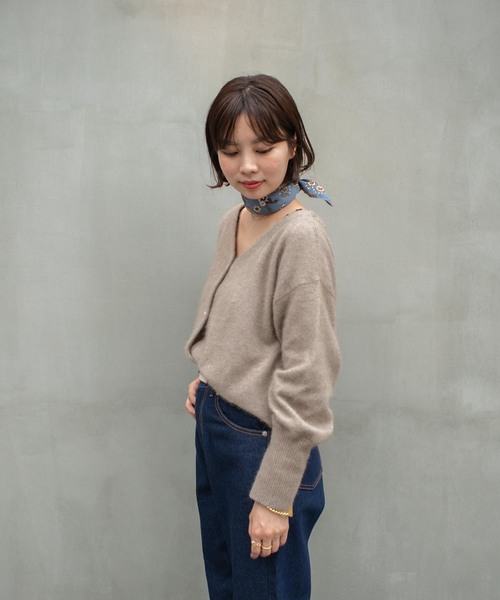 flower（フラワー）の「フラッフニットカーディガン（カーディガン/ボレロ・レディース・ブラック/ベージュ/ピンク・FREE）」の11枚目の写真