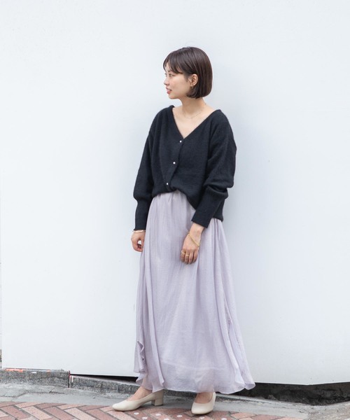 flower（フラワー）の「フラッフニットカーディガン（カーディガン/ボレロ・レディース・ブラック/ベージュ/ピンク・FREE）」の12枚目の写真