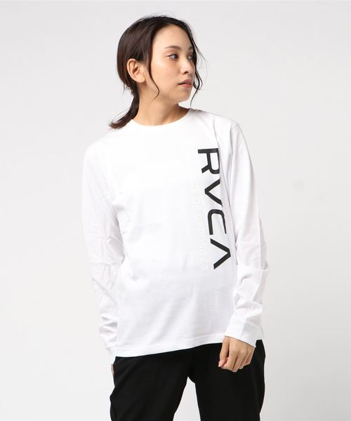 RVCA(ルーカ)の「RVCA レディース LINE RVCA LS TEE ロングスリーブTシャツ/ルーカ ロンT ビッグロゴ(Tシャツ/カットソー・レディース・ブラック/モスグリーン/マスタード/パープル/ホワイト・X-SMALL/SMALL)」の2枚目の写真