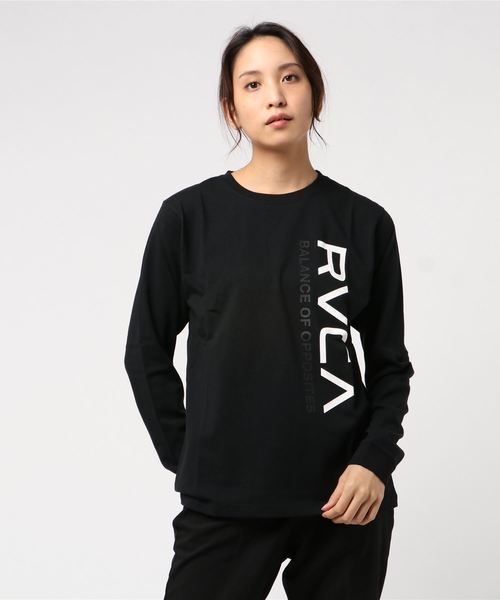 RVCA(ルーカ)の「RVCA レディース LINE RVCA LS TEE ロングスリーブTシャツ/ルーカ ロンT ビッグロゴ(Tシャツ/カットソー・レディース・ブラック/モスグリーン/マスタード/パープル/ホワイト・X-SMALL/SMALL)」の3枚目の写真