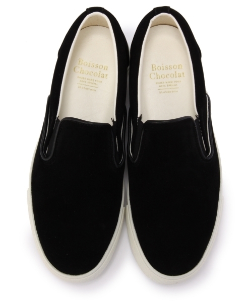 Boisson Chocolat（ボワソンショコラ）の「★ボワソンショコラ/B クラシックスリッポン（スニーカー・レディース・その他1/ブラック/ホワイト・24cm/22.5cm/24.5cm/23cm/23.5cm）」の3枚目の写真