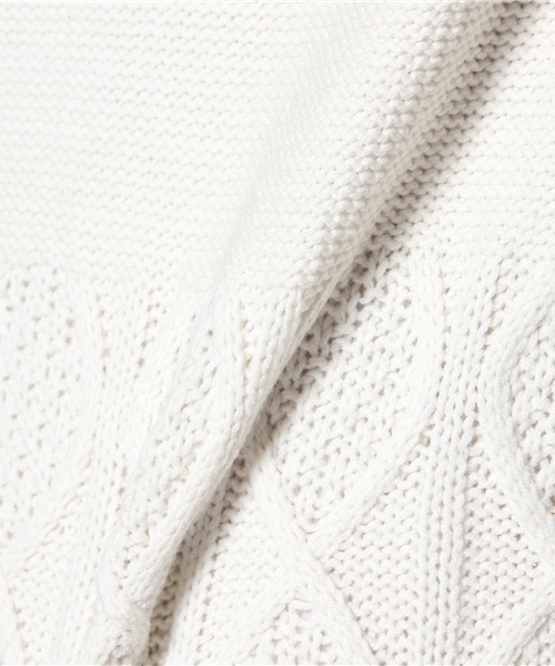 And A（アンドエー）の「ランダムケーブルボーダークルーネックニット（ニット/セーター・メンズ・ブラック/ブラウン・40/42/44）」の8枚目の写真