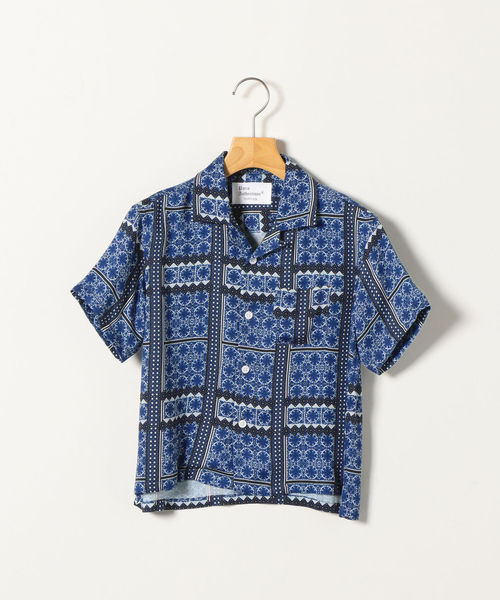 SHIPS any(シップス エニィ)の「SHIPS any: PARIS プリント オープンカラー 半袖シャツ<KIDS>(シャツ/ブラウス・キッズ・ネイビー/グレー/ブルー・S/L/M)」の3枚目の写真