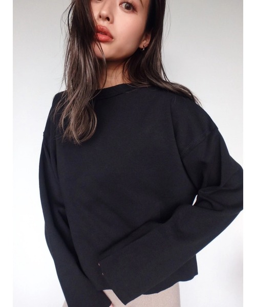 TRUNC（トランクエイティーエイト）の「Outseam Cutting Tops（Tシャツ/カットソー・レディース・ブラック・FREE）」の2枚目の写真