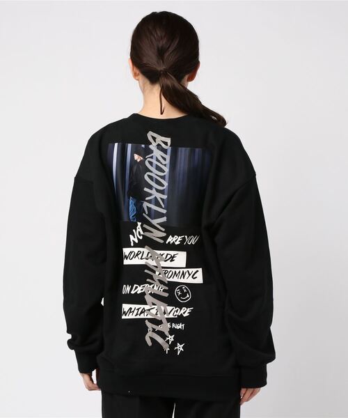 VIBGYOR Women(ヴィブジョー ウィメン)の「VIBGYOR Select/ビッグシルエットバックプリントスウェット(RE)(スウェット・レディース・ホワイト/ブラック・FREE)」の6枚目の写真