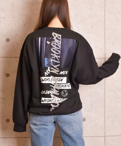 VIBGYOR Women(ヴィブジョー ウィメン)の「VIBGYOR Select/ビッグシルエットバックプリントスウェット(RE)(スウェット・レディース・ホワイト/ブラック・FREE)」の5枚目の写真