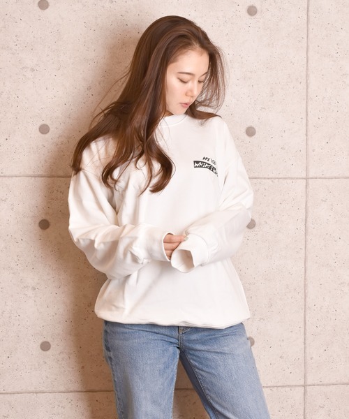 VIBGYOR Women(ヴィブジョー ウィメン)の「VIBGYOR Select/ビッグシルエットバックプリントスウェット(RE)(スウェット・レディース・ホワイト/ブラック・FREE)」の8枚目の写真