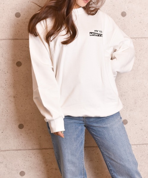 VIBGYOR Women(ヴィブジョー ウィメン)の「VIBGYOR Select/ビッグシルエットバックプリントスウェット(RE)(スウェット・レディース・ホワイト/ブラック・FREE)」の12枚目の写真