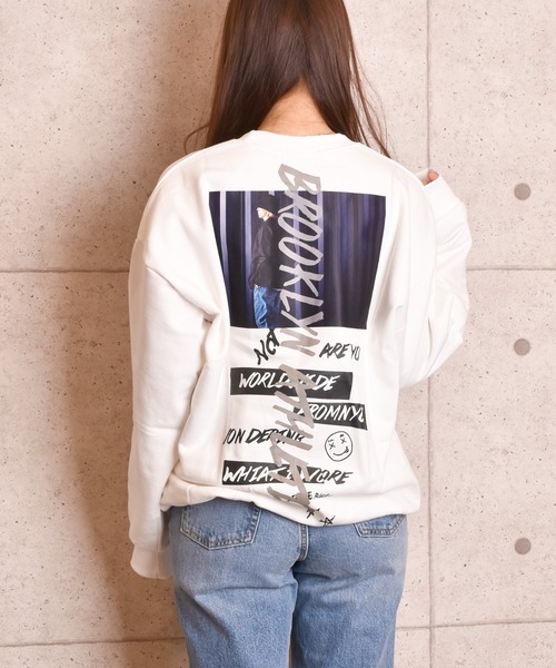 VIBGYOR Women(ヴィブジョー ウィメン)の「VIBGYOR Select/ビッグシルエットバックプリントスウェット(RE)(スウェット・レディース・ホワイト/ブラック・FREE)」の7枚目の写真